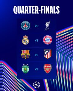 Champions League Quarter Finals Preview Real Madrid vs Bayern Arsenal Boost PSG Face Liverpool