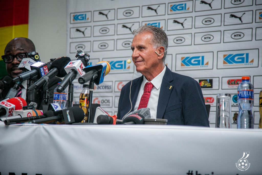 Carlos Queiroz addresses the media ahead of Ghana’s 2027 Africa Cup of Nations qualifier
