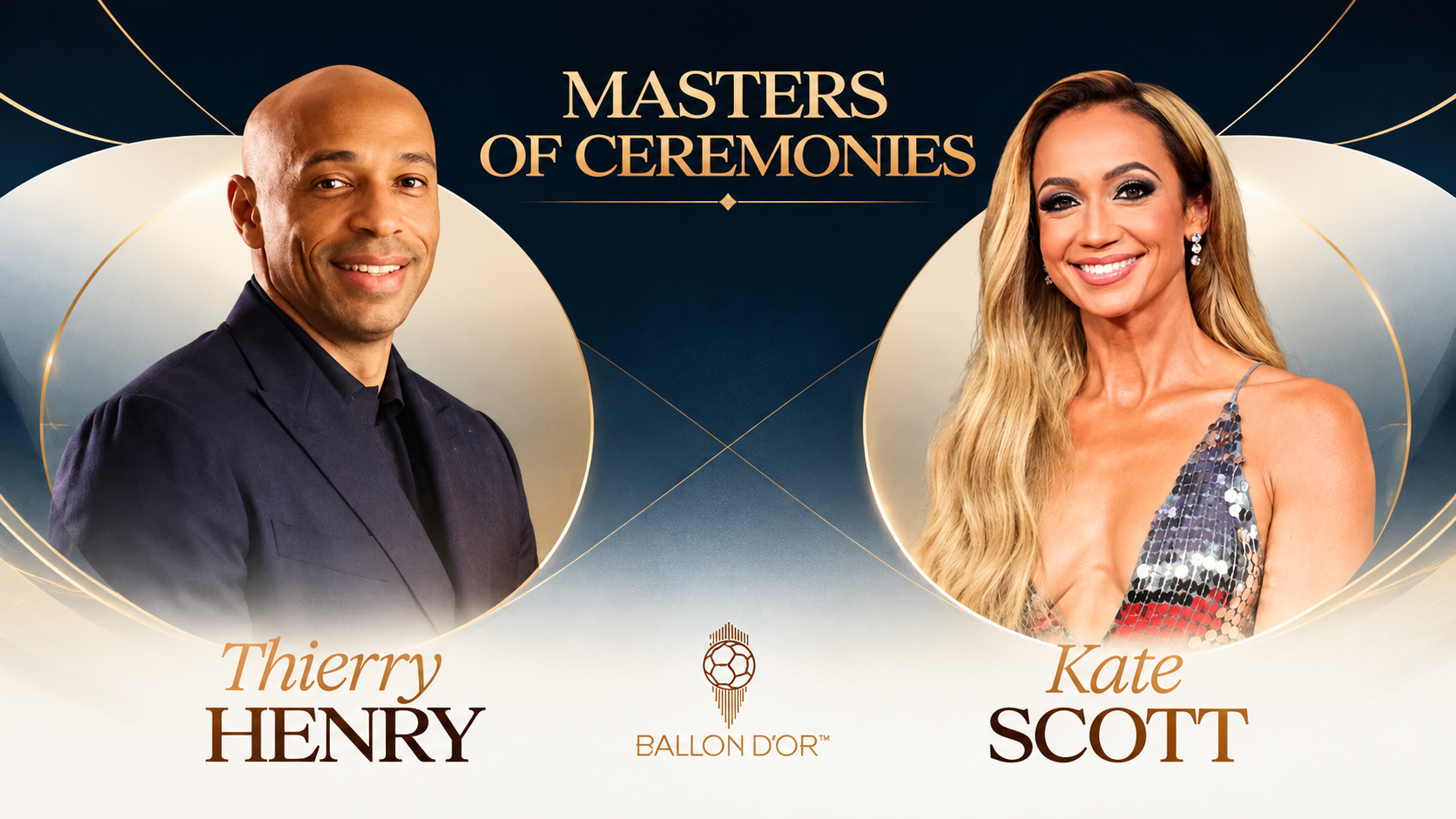 Thierry Henry and Kate Scott named as hosts of the 2026 Ballon d’Or ceremony in London